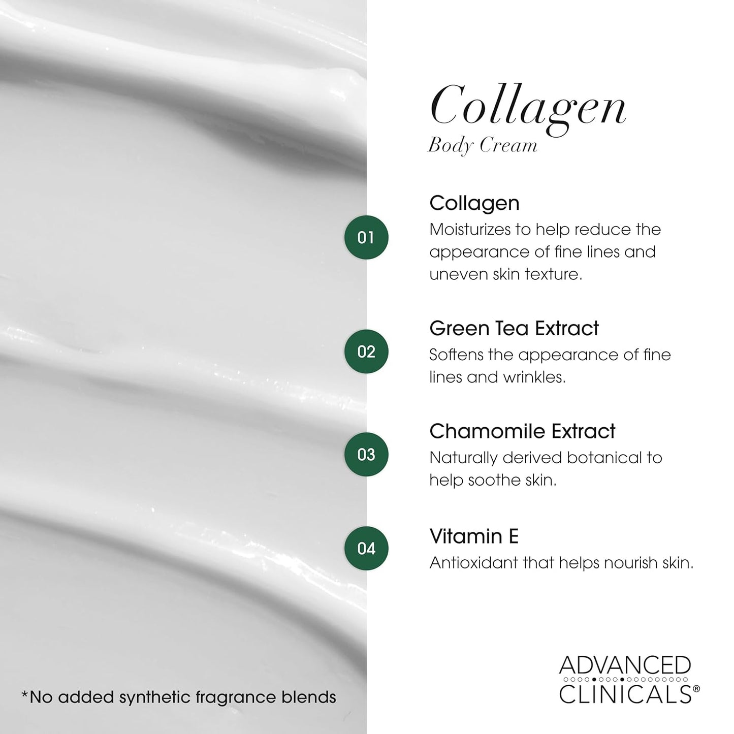 Advanced Clinicals Collagen Cream Body Lotion & Face Moisturizer W/Vitamin E | Skincare Collagen Lotion For Women, Men, Hand, & Neck Improves Look Of Crepe Skin & Uneven Dry Skin, 16Oz + Travel Size-Velvo Beauty