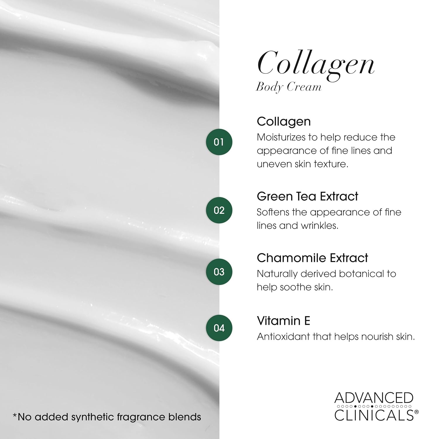 Advanced Clinicals Collagen Cream Body Lotion & Face Moisturizer W/Vitamin E | Skincare Collagen Lotion For Women, Men, Hand, & Neck Improves Look Of Crepe Skin & Uneven Dry Skin, 16Oz + Travel Size-Velvo Beauty