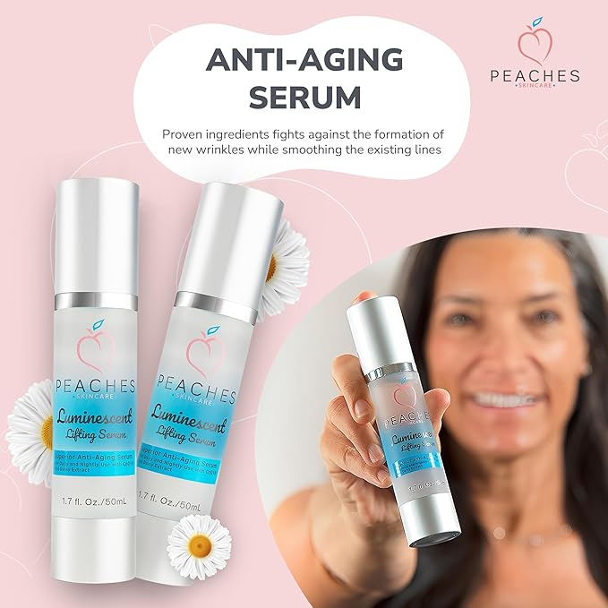 Face Tightening and Lifting Serum – Anti-Aging Formula with Peptides and Vitamins A, B, C & E – Vegan Skincare for Firm, Radiant Skin – Luminescent Lifting Serum (1 fl. oz)-Velvo Beauty