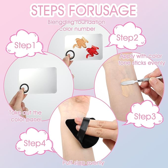 10-in-1 Makeup Spatula and Powder Puff Set with Professional Cosmetic Palette Triangle Puff for Eye Shadow Spatula Facial Cosmetic Makeup Tool for Eyelashe Body-Velvo Beauty