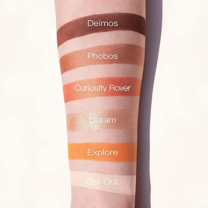 READY TO SHINE Mars Voyage Small Eyeshadow Palette with 6 Highly Pigmented Matte, Frost, and Shimmer Pocket-Sized Mini Travel Eyeshadows-Velvo Beauty