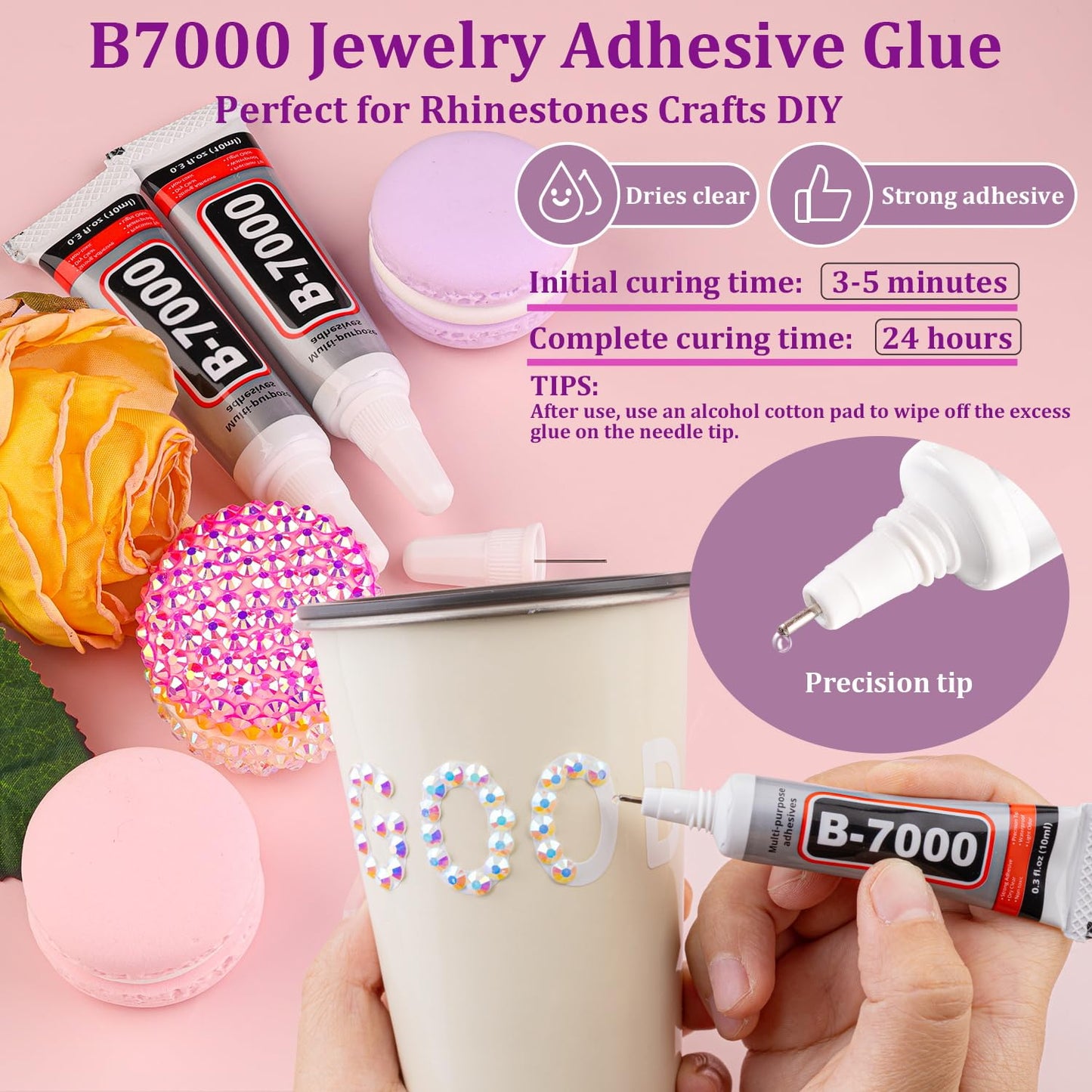 25000Pcs Resin Jelly Rhinestones with Tweezers for Crafting, White AB Flatback Gems, Bedazzling Crystal with 3Pcs 10ml B7000 Jewelry Glue for DIY Crafts Clothing Tumblers Shoes Fabric Nail Art-Velvo Beauty
