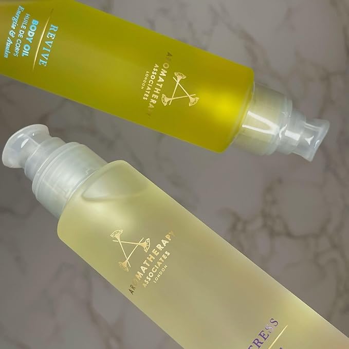 Aromatherapy Associates De-Stress Body Oil Made with Ginger and Rosemary Essential Oils and Arnica Flower Extract (3.4 fl oz)-Velvo Beauty