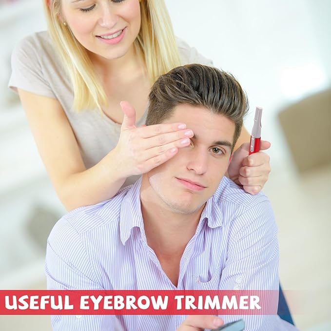 Chumia 2 Pcs Electric Eyebrow Trimmer Women Precision Face Razors Mini Shaver with Comb Christmas Women Gift Battery Operated Personal Epilator for Face Neck Fuzz Lips Leg(Red,Green)-Velvo Beauty