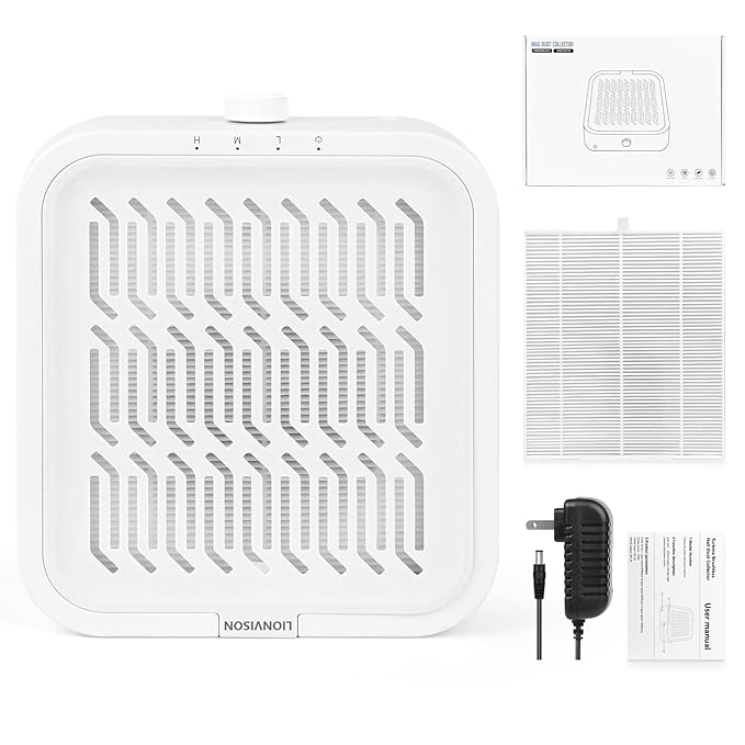LIONVISON Nail Dust Collector for Salons: Vacuum Fan Dust Suction Machine for Beginners DIY - Manicure Pedicure Tool with Reusable Filter for Home-Velvo Beauty