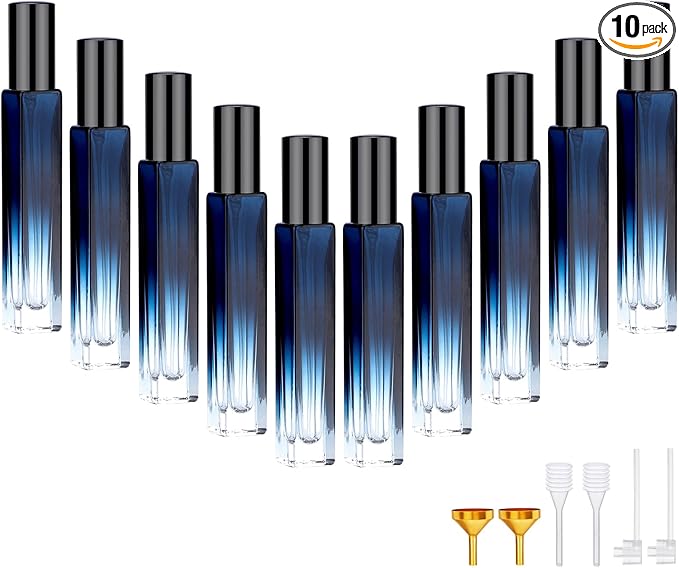 Segbeauty 10 Packs Perfume Bottles Empty, 10ml Refillable Portable Cologne Sprayer, 0.34oz Glass Spray Bottles for Dispensing Perfume, Mini Travel Size Perfume Atomizer Sample Container for Frangrance-Velvo Beauty