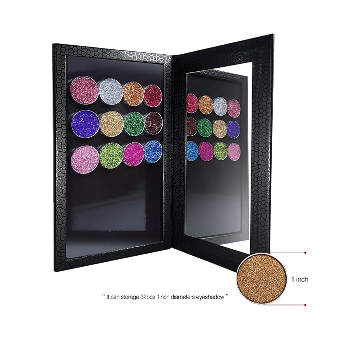 Magnetic Palette Empty Eyeshadow Makeup Palette with Shatterproof Mirror for Eyeshadow Lipstick Blush Powder (Black)-Velvo Beauty