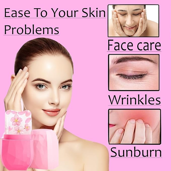 Ice Roller for Face & Eye Puffiness Relief - Enhance Your Natural Glow with Face Ice Roller, Ice Mold for Face with New Leak-Proof Design, Reusable Ice Face Roller-Gift for Women-Velvo Beauty