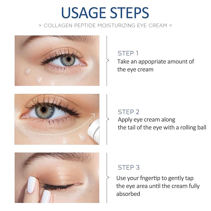 Ceramide Under Eye Cream, Hydrating Eye Cream, Eye Wrinkle Cream With Massage Head, Eye Cream Anti Aging, Dark Circle Eye Cream For Women & Men, eye moisturizer For All Skin Type-Velvo Beauty