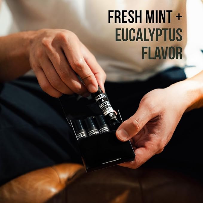 Organic Lip Balm for Men, Mens Chapstick Organic, Mens Lip Balm, Natural Chapstick for Men, Organic Chapstick Mint Lip Balm, Peppermint Lip Balm, All Natural Men's Lip Balm Chap Stick, Lip Therapy-Velvo Beauty