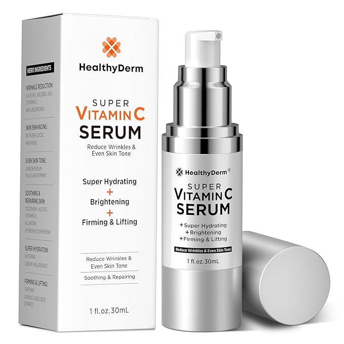 Super Vitamin C Serum for Women Over 70: Niacinamide, Vitamin C, Hyaluronic Acid, Peptides, Vitamin E, Caffeine, Bakuchiol, Hydrating, Lifting, Face Wrinkle & Age Spots Reduction-Velvo Beauty