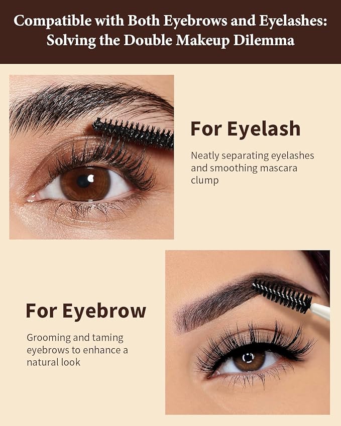 Eyebrow Brush, Dual-ended Angled Eyebrow Brush for Brows or Lashes D108 - Black-Velvo Beauty
