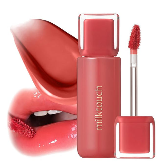 MILKTOUCH Jelly Fit Lip Tint (05 Apple Pom) with Cooling Plumping Effect and Water-Based Non-Sticky Texture | Long Lasting Korean Beauty Lipstain Tinted Gloss Oil Brown K Makeup-Velvo Beauty