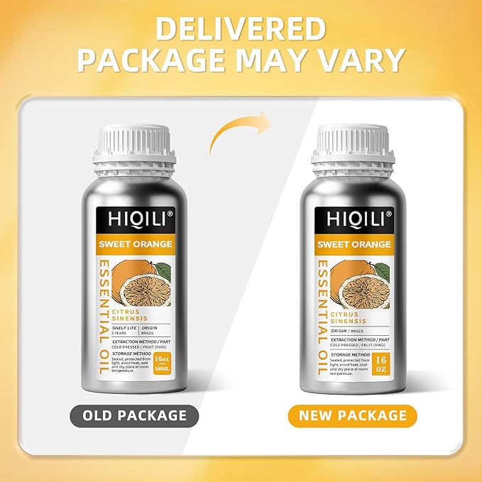 HIQILI 16 Fl Oz Orange Essential Oil, Pure and Natural for Diffuser, Skin - 500ML-Velvo Beauty