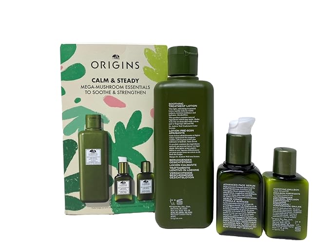 Origins Calm & Steady Mega-Mushroom Essentials To Soothe & Strengthen-Velvo Beauty