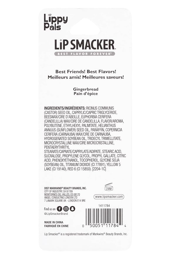 Lip Smacker Lippy Pals Penguin Holiday, Flavored Moisturizing & Smoothing Soft Shine Lip Balm, Hydrating & Protecting Fun Tasty Flavors, Cruelty-Free & Vegan - Gingerbread-Velvo Beauty