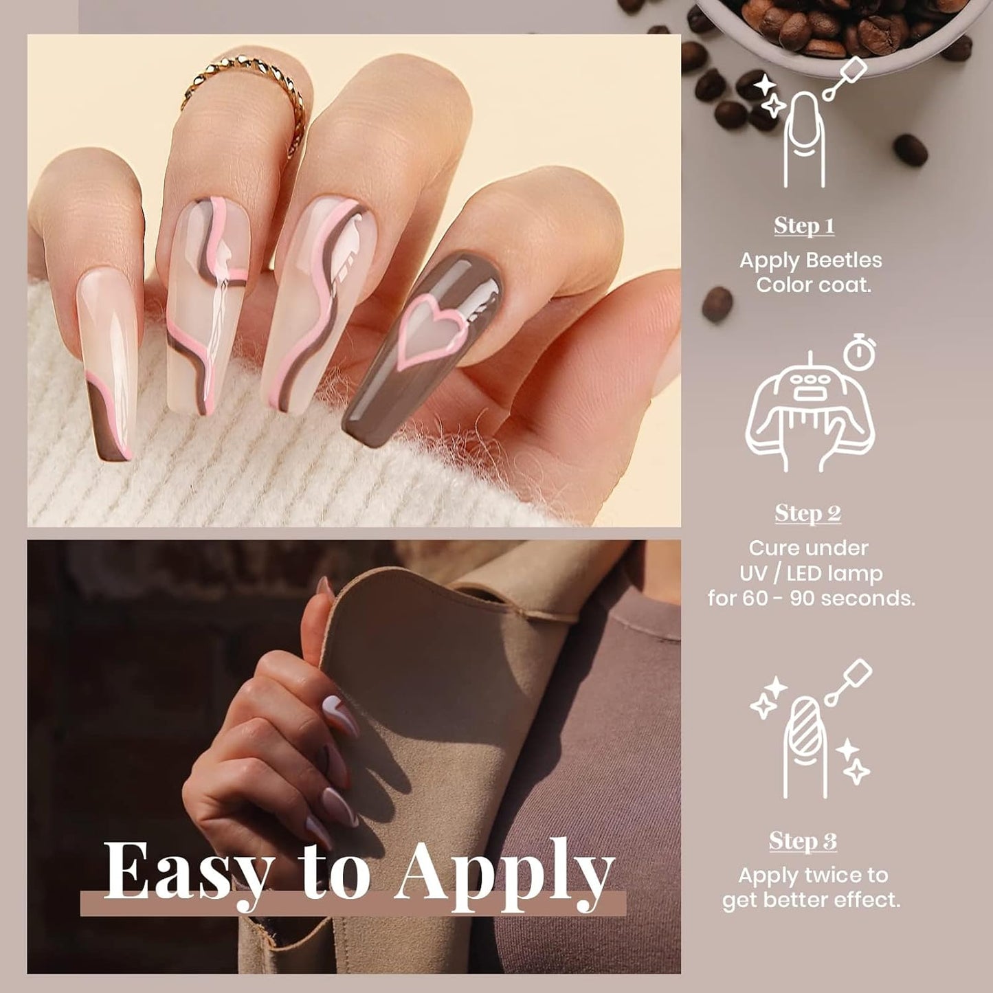 Beetles Brown Gel Nail Polish – 15ml Fall Dark Brown Gel Polish Gel Polish Soak Off Uv LED Nail Lamp Nail Art Manicure Gift for Women-Velvo Beauty