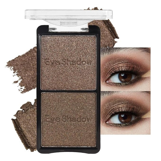 Double color eye shadow, Eyeshadows Creamy, high pigment eye makeup palette, matte shimmer metal eye shadow powder, Blendable, Ultra-Pigmented, Easy to Apply, Matte & Shimmer, (05)-Velvo Beauty