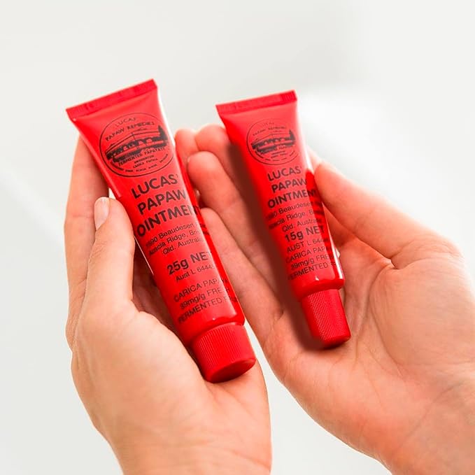 Lucas Pawpaw Lip Ointment, Lucas Pawpaw Cream, Lucas Pawpaw Ointment for Lips & Dry Skin (2x15 Gram plus 2x25 Gram)-Velvo Beauty
