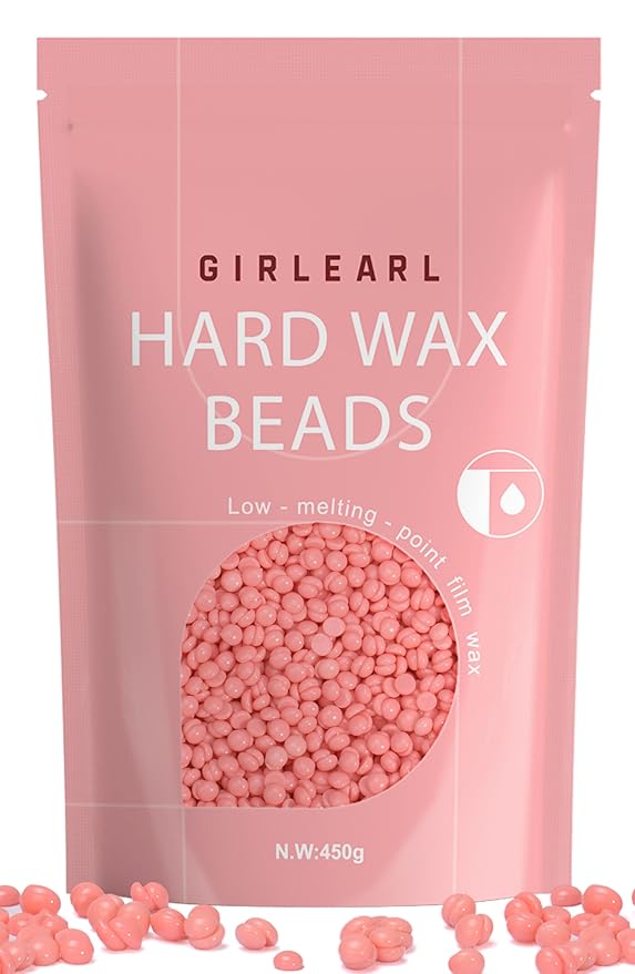 Hard Wax Beads, 1lb Wax Beans for Hair Removal Sensitive Skin with Rose Formula, Perfect for Full Body, Facial, Brazilian Bikini, and Legs at Home Wax Refill for Women Men (pink)-Velvo Beauty