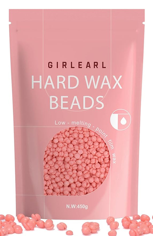 Hard Wax Beads, 1lb Wax Beans for Hair Removal Sensitive Skin with Rose Formula, Perfect for Full Body, Facial, Brazilian Bikini, and Legs at Home Wax Refill for Women Men (pink)-Velvo Beauty