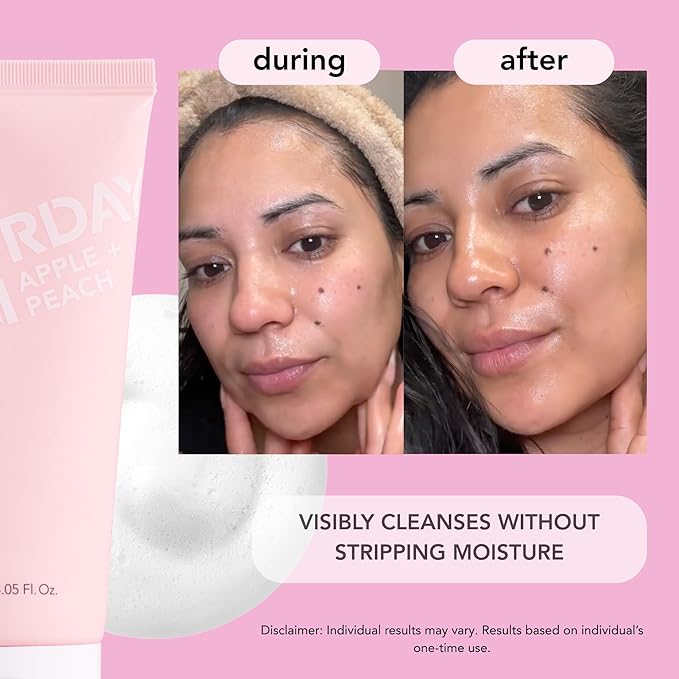 Saturday Skin Face Cleanser Hydrating Foam Cleanser Natural ingredients Anti-aging | Makeup Remover and Face Wash | Fragrance Free Ideal for Sensitive, Dry Skin Korean Skincare-Velvo Beauty