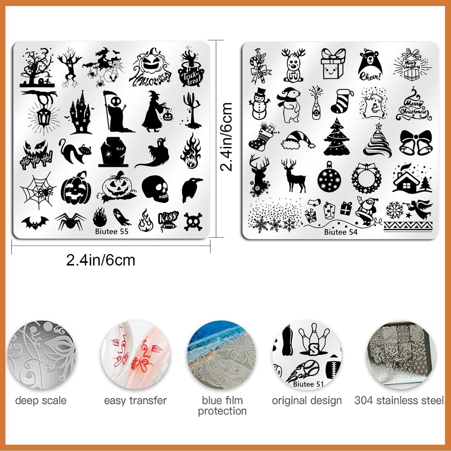 Biutee Nail Stamping Plates Set 15PCS Nail Art Stamper Scraper Nail Art Stamping Kit with Storage Bag Gift Box Nail Stamp Template Kit Lace Flower Butterfly Star Christmas Halloween Holiday Design-Velvo Beauty