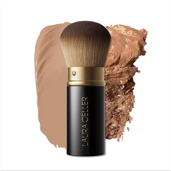 LAURA GELLER NEW YORK Retractable Airbrush Kabuki Brush for All Face Makeup & Foundation for Liquid, Cream and Powder Face Makeup With Aluminum Handle-Velvo Beauty