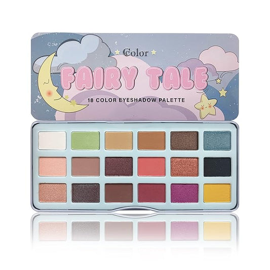 Cosmetics Fairy Tale Eye Shadow Palette Makeup, 18 Ultra-Blendable, Vibrant Matte & Shimmer Eyeshadow - Eyeshadow Palette Set With Mirror - Long Lasting, Travel-Size Makeup Palette-Velvo Beauty