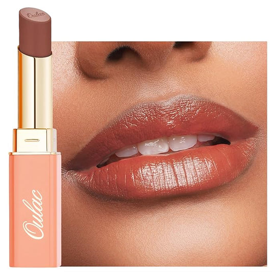 Oulac Color Rich Satin Lipstick - Medium Brown Full Coverage Lip Color, Creamy Silky-Smooth, Moisturizing, Satin Matte Finish, Infused With Shea Butter, Vegan & Clean Beauty, 4g, SG15 Barbara-Velvo Beauty