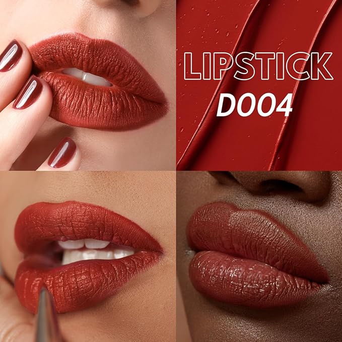 2PCS Marbled Matte Lip Stick Makeup - Velvety Finish | Naked-lip Feel, Full Coverage, D003+D004-Velvo Beauty
