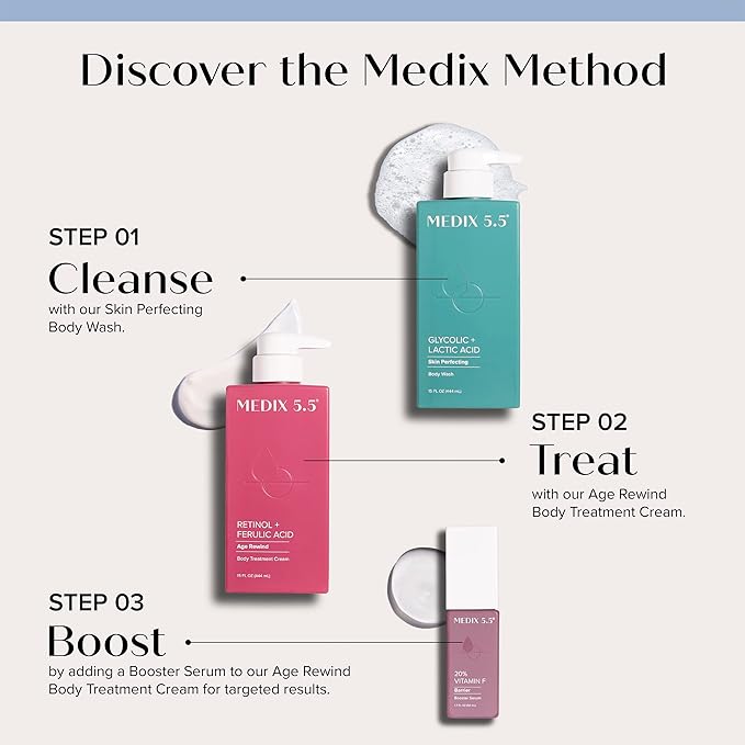 Medix 5.5 Retinol Cream + Collagen Cream Skincare Set Moisturizer Body & Face Lotion | Firming Body Lotion Set Reduces Look Of Sagging Skin, Cellulite, Sun Damage & Crepey Skin For Women, 2PC Bundle-Velvo Beauty