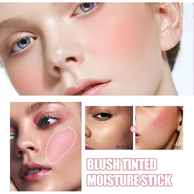 Blush Rare Beauty Liquid Blush Stick Cream Blush Natural Waterproof Long Lasting Powder Blusher,On The Go Blush Brushes For Makeup Cheeks,Suitable For All Skin Types (pink)-Velvo Beauty