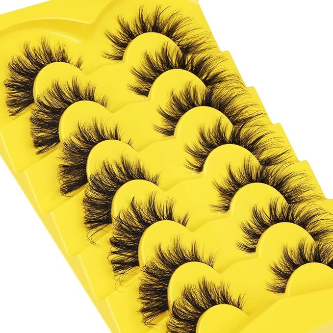 Fox Eye Lashes Wispy False Eyelashes Natural Look Clear Band Lashes 20mm 3D Mink Lash Cat Eye Spiky Strip Eyelashes Pack by Kiromiro-Velvo Beauty