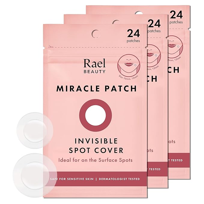 Rael Pimple Patches, Miracle Invisible Spot Cover - Hydrocolloid Acne Patch, Treatment for Breakouts, Absorbs Zits & Blemish, Korean Skin Care, 2 Sizes (72 Count)-Velvo Beauty