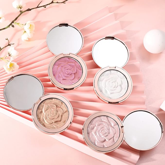 Highlighter Makeup, Cream Highlighter, Face Highlighter, Long Lasting Glitter Highlighter Makeup Palette - Silver White Highlighter-Velvo Beauty