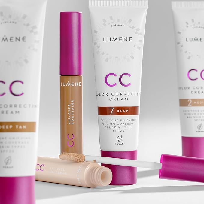 Lumene Under Eye Concealer - CC All-Over Hydrating Concealer with Medium Coverage - Multi-Tasking Under Eye Makeup Infused with Hyaluronic Acid with a Skin-Like Finish - 4 Tan (0.3 fl oz)-Velvo Beauty