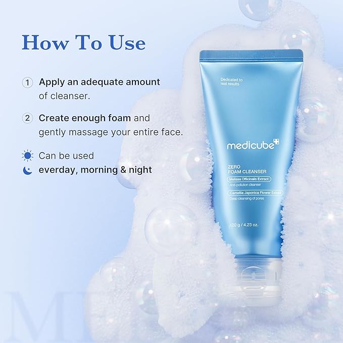 medicube Zero Foam Cleanser for Sensitive Skin - Sebum Control, Moisture Balance, and Pore Minimization | Korean Skincare-Velvo Beauty