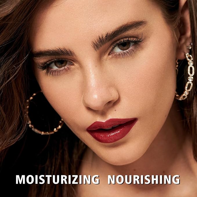 MAKI YIKA Moisture Dark Red Lipstick for Women Hydrate Lip Balm for Dry Cracked Lips Weightless Glossy Lip Color Juicy Finish,MA052 Dark Time-Velvo Beauty