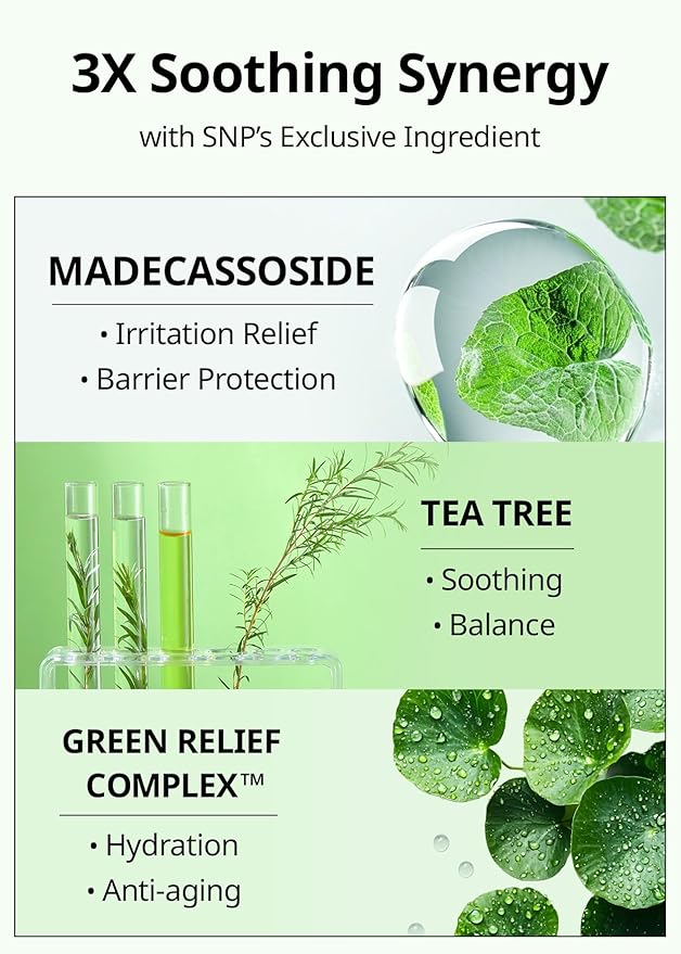SNP Skin Return Soothing Essence Sheet Mask | Moisturizing and Hydrating for All Skin Types | Vegan Sheet Masks with Tea Tree Extract | Korean Face Masks Skincare | Facial Mask | 10 Sheets-Velvo Beauty