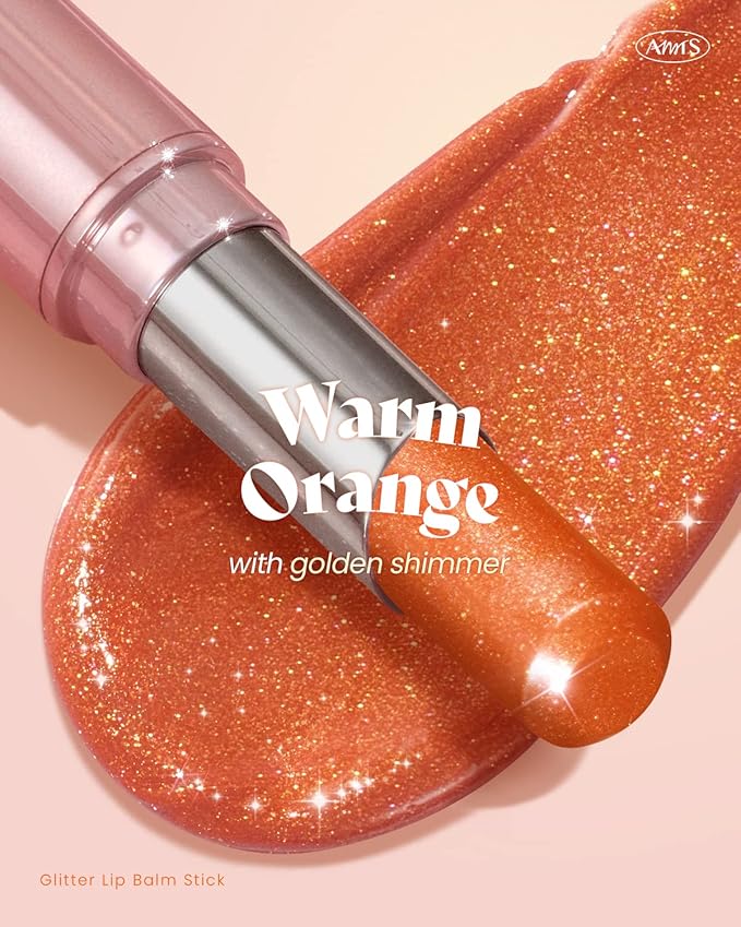 AMTS Tinted Lip Balm - Sunset Lights | Hydrating Glitter Lipstick | Pearl Shimmering Daily Lip Makeup for dry, cracked, chapped lips | korean beauty Moisture Lip Tint-Velvo Beauty