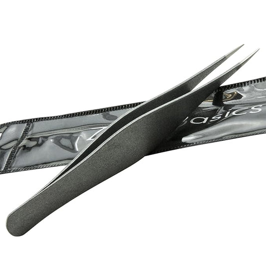 Ingrown Hair Tweezers by Zizzili Basics - Surgical Grade Stainless Steel Fine Pointed Tweezer - Precision Aligned Tips for Splinter, Eyebrow & Facial Hair Removal - with Bonus Tip Guard & Carry Pouch-Velvo Beauty