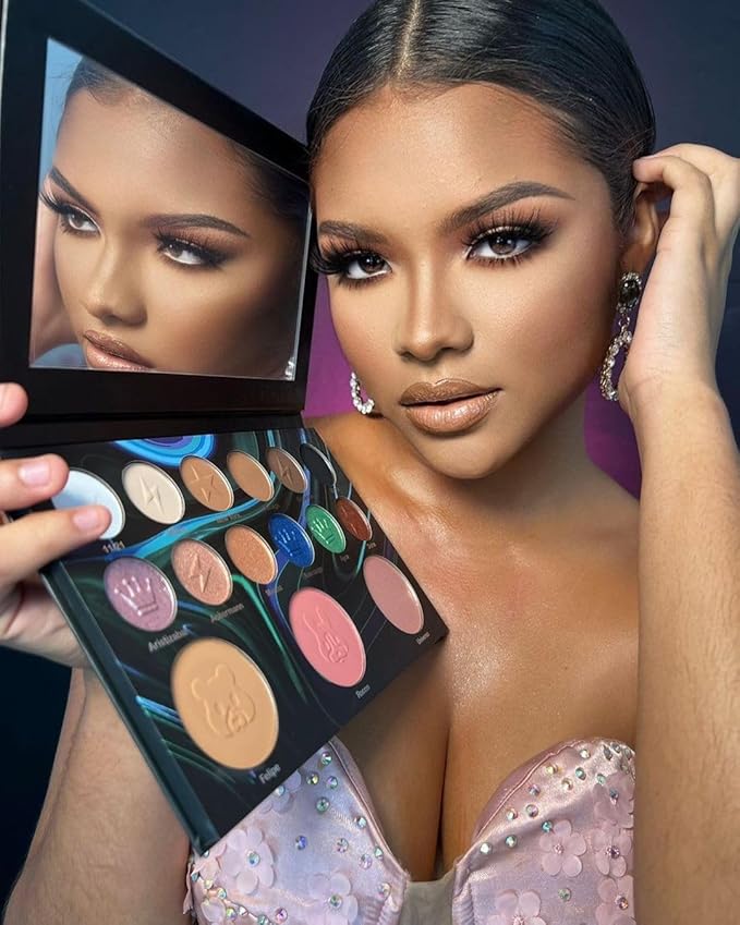 MUBA COSMETICS Andrés Felipe All in One Makeup Palette - Face Makeup Set with 12-Color Matte & Shimmer Eyeshadow Palette with Face Highlighter, Makeup Blush, Contour Powder-Velvo Beauty