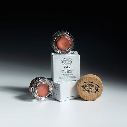 2-in-1 Cream Cheek Blush + Lip Color | Natural Mineral pigment | Soft Lips with natural oils and Vitamin E | 100% Plant ingredients, Vegan (Sunset Tones/Matte-Vision, 0.25fl oz)-Velvo Beauty