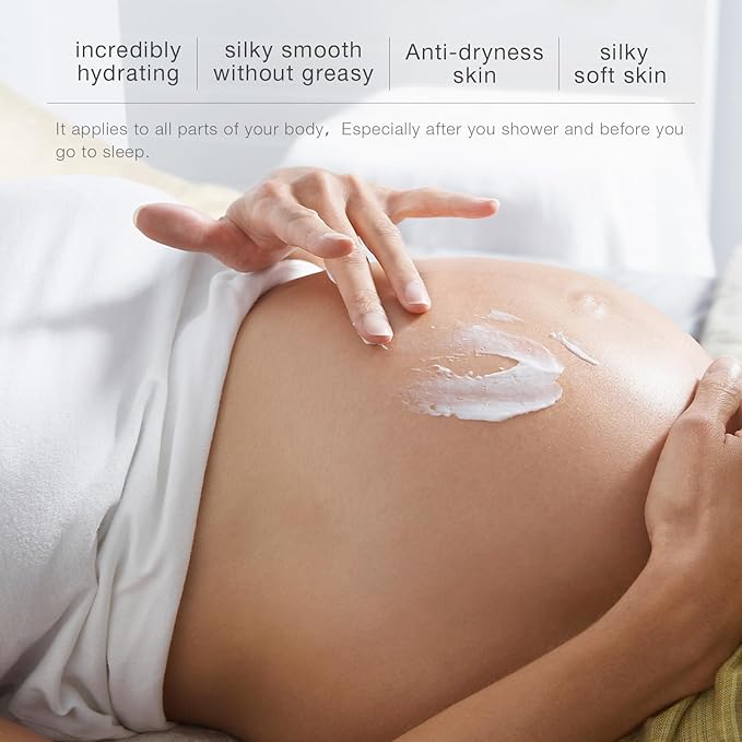 Body Lotion with Folic Acid,Stretch marks cream,Hyaluronic acid body lotion,Shea butter,Skin Firms, Smooth, unscented cream,sensitive skin, Moisturizing Dry Skin (6.7oz)-Velvo Beauty