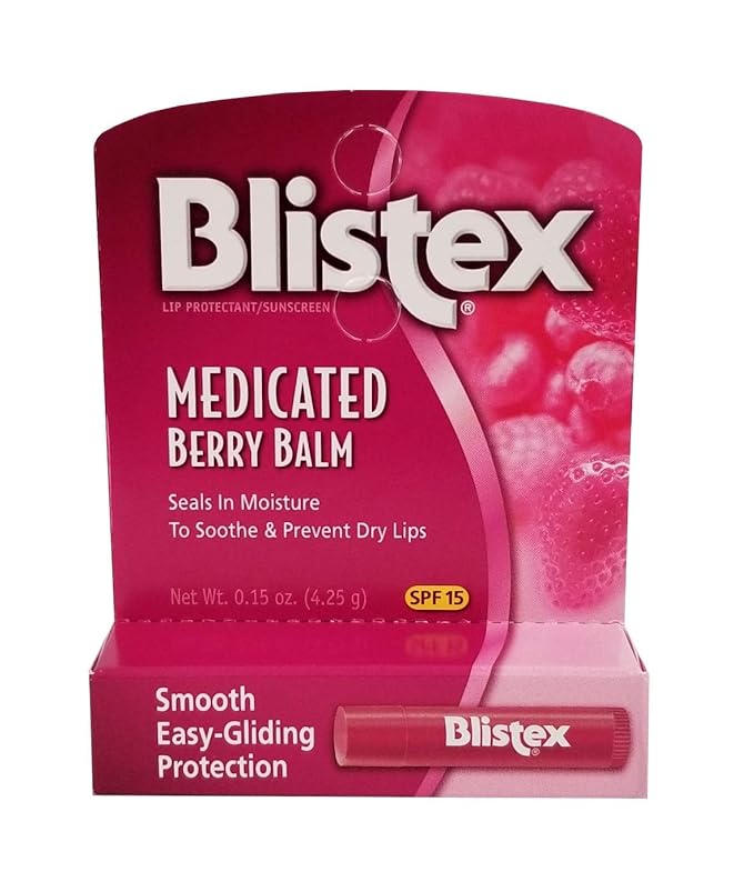 Blistex Medicated Lip Balm, SPF 15, Berry.15-Ounce Tubes (12 Pack)-Velvo Beauty