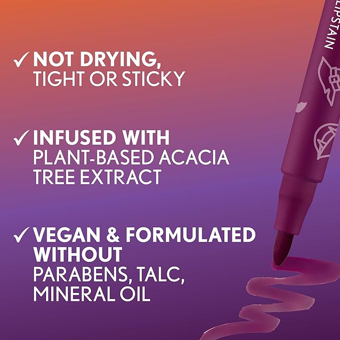 Covergirl Outlast, Extra Witchy, Lipstain Halloween Limited Edition, Transfer-Proof, Non-Drying, Lightweight, Buildable, 0.05oz-Velvo Beauty