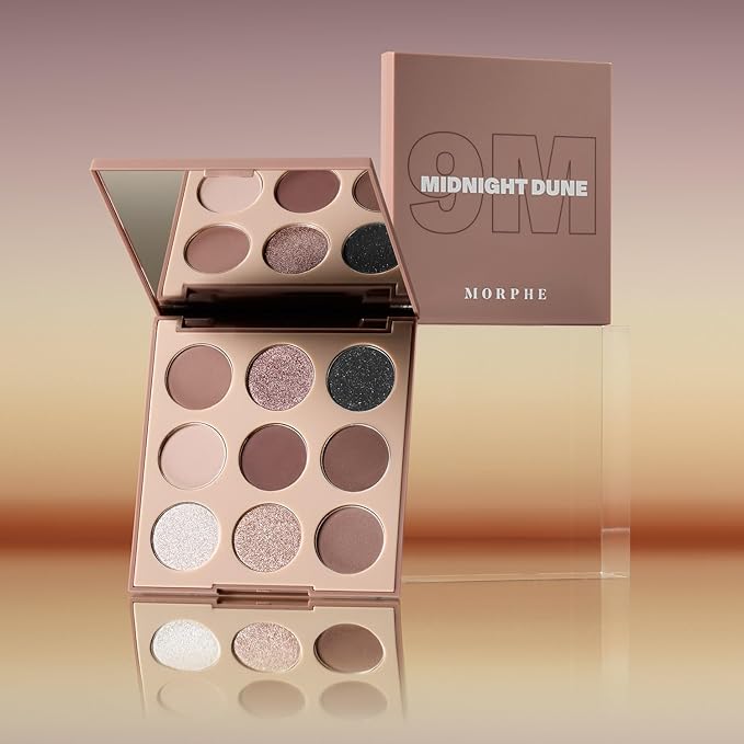 Morphe 9M Midnight Dune Artistry Palette - Cool-Toned Makeup Palette with Matte and Shimmer Finishes - Highly Pigmented Eye Makeup with a Blendable & Buildable Formula (0.35 oz)-Velvo Beauty