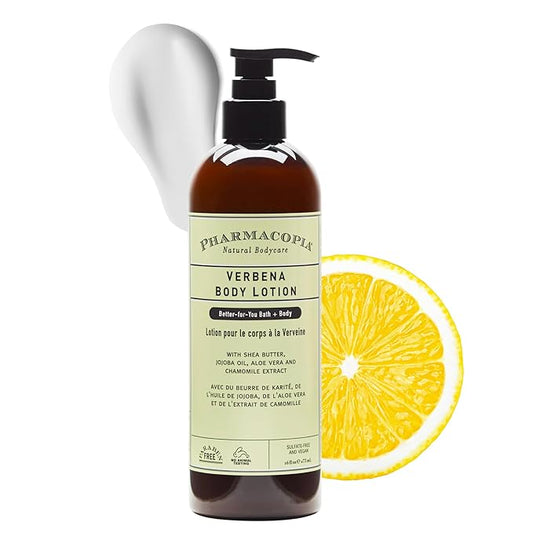 Pharmacopia Verbena Body Lotion - Hydrating Natural Moisturizer with Aromatherapy Benefits - Cruelty-Free Vegan Skin Care - Shea Butter, Aloe Vera, and Jojoba Oil - Lotion for Dry Skin, 16 oz-Velvo Beauty