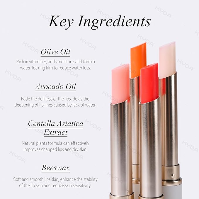 KYDA PH-Activated Lip and Cheek Stain, PH Color Changing Formula for Lasting Custom Lip Color, Keep Lips Soft and Moisturizing with Avocado Oil, Multiuse Color Balm, PEACH-Velvo Beauty